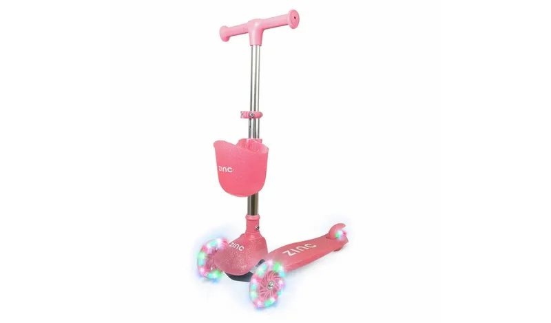 Zinc Jelly Glitter Pink Tri Scooter