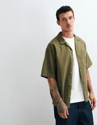 oversized revere waffle shirt in green
