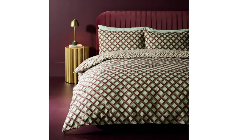 Habitat Diagonal Geo Print Mint Bedding Set