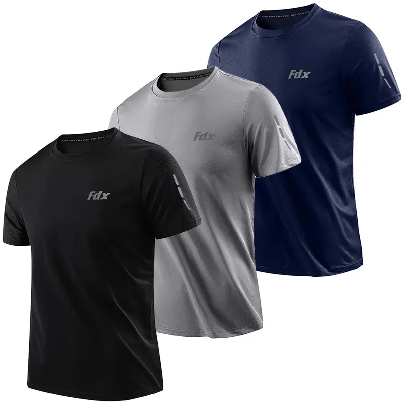 FDX Men’s Running Top Pack of 3 Breathable Lightweight Workout Shirts
