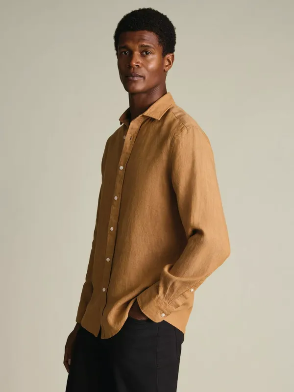 Charles Tyrwhitt Pure Linen Slim Fit Long Sleeve Shirt