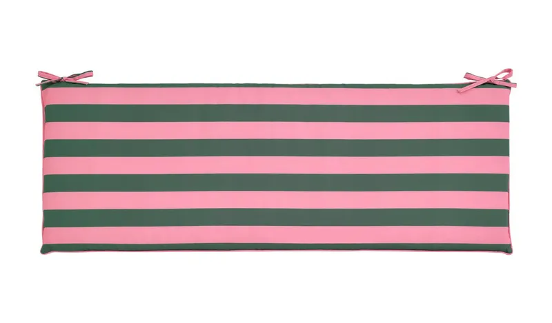 Habitat Stripe Print Garden Bench Cushion - Pink and Green