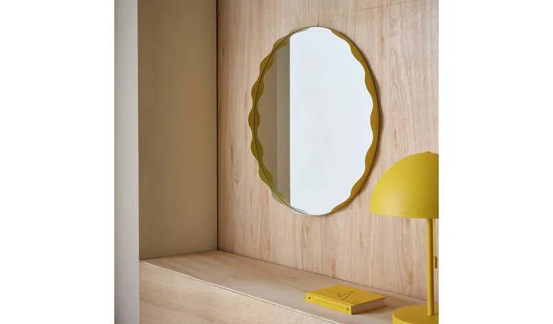 Habitat Yellow Round Wall Mirror - 60x60cm