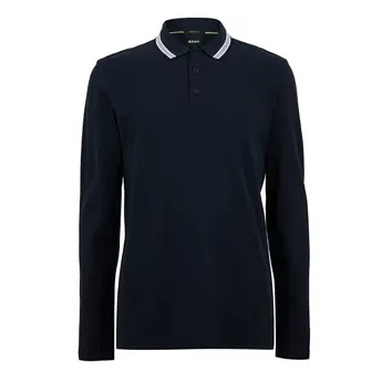 Boss Mens BOSS GREEN Long-Sleeve Polo Top with Logo Detail (Plisy)