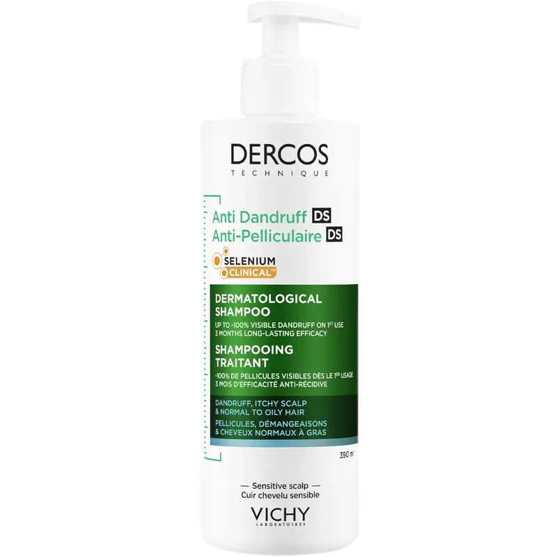 Vichy Dercos Anti-Dandruff Advanced Action Shampoo for Normal to Oily Hair