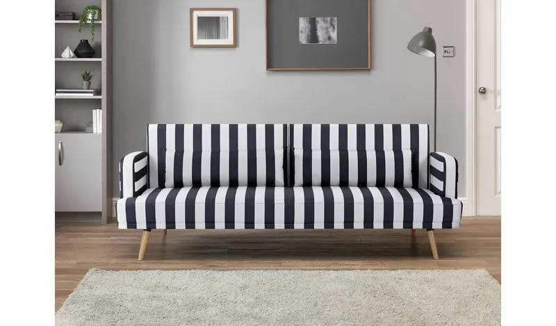 Argos Home Andy Fabric Clic Clac Sofa Bed - Black & White