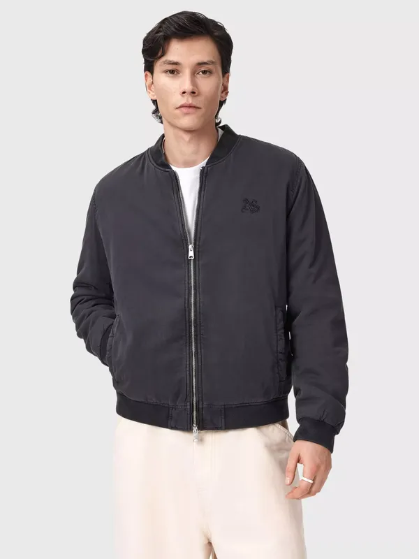 AllSaints Forres Cotton Bomber Jacket, Blainn Black