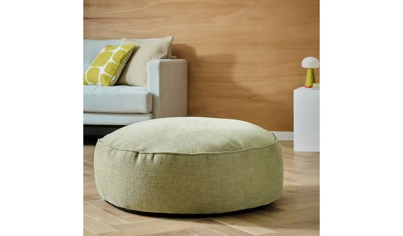 Kaikoo Theo Fabric Pouffe - Green