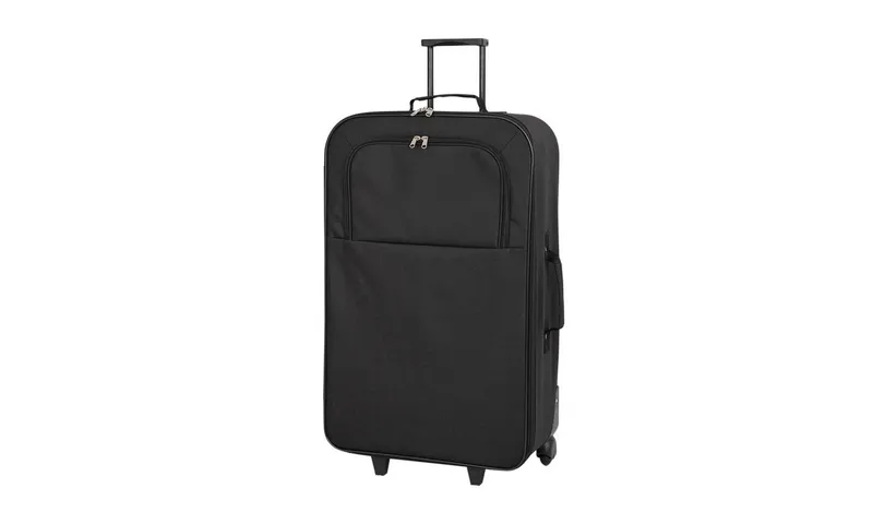 Large 2 Wheel Soft Suitcase - Black