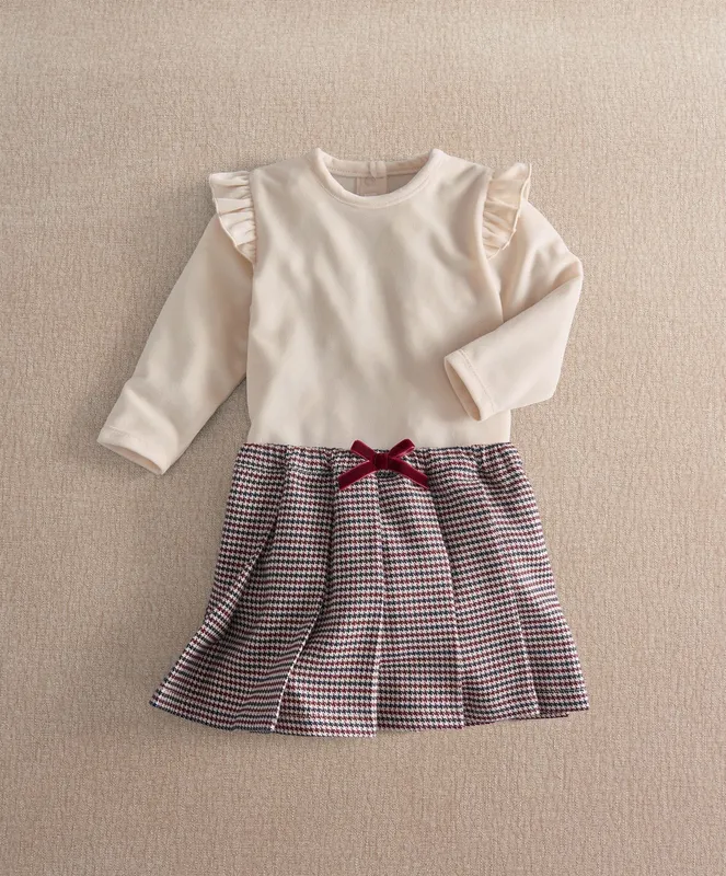 Mamas & Papas Frill Bodysuit & Houndstooth Skirt Set