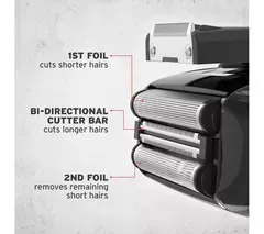 WAHL Clean & Close Wet & Dry Stubble Foil Shaver - Black & Red