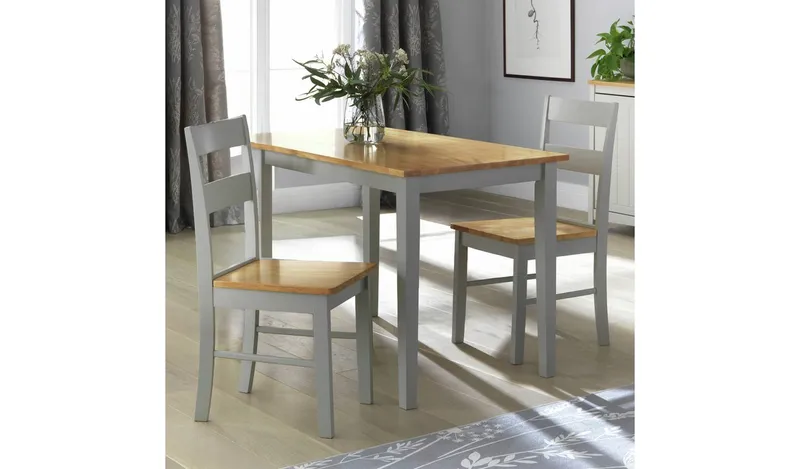 Argos Home Chicago Oak Grey Dining Table & 4 Oak Grey Chairs