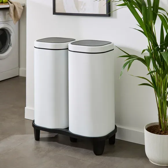 London Dual 30/30L Recycling Bin on Stand