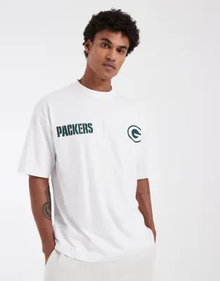 oversize t-shirt with Green bay packers print in white