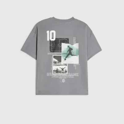 Boys Blue Oversized Football Collage T-Shirt