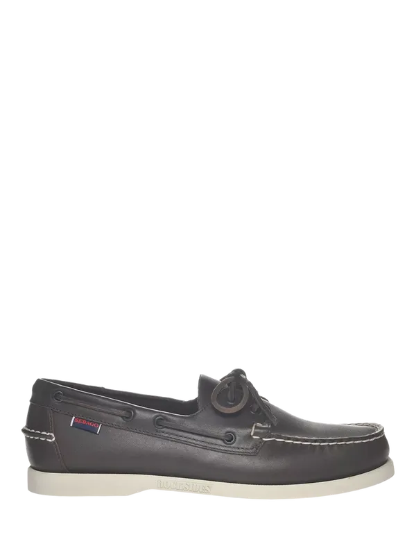 Sebago Dockside Portland Leather Boat Shoes, Dark Brown