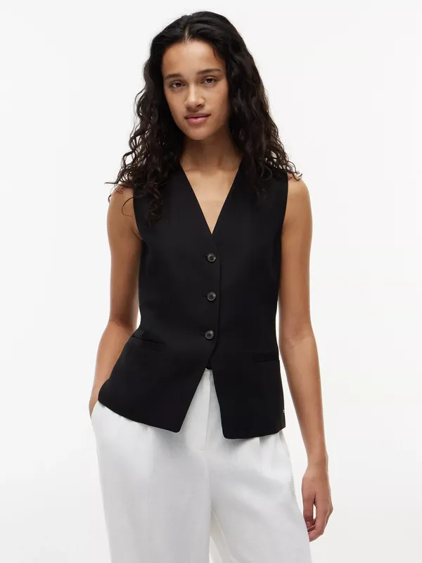 Tommy Hilfiger V-Neck Waistcoat, Black