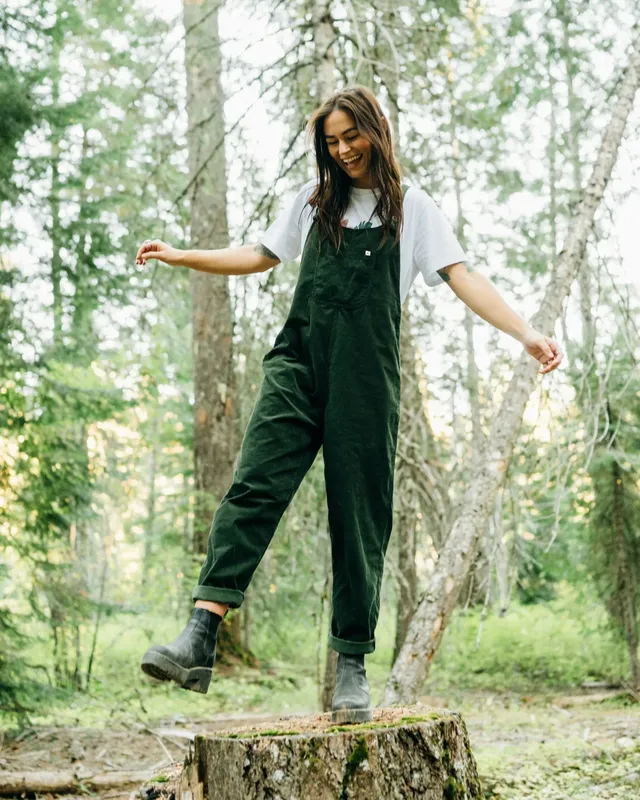 Passenger Clothing Meadows Cotton Cord Dungarees - Fir Tree