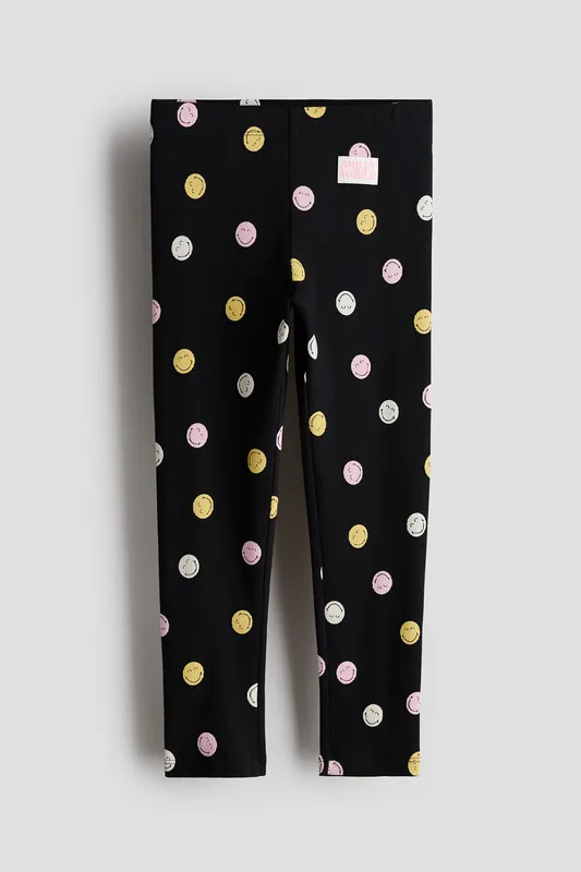 Printed cotton leggings