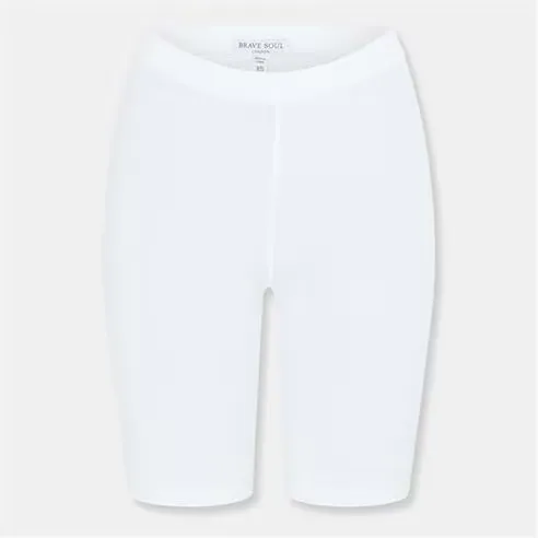 Brave Soul White White Cycling Shorts