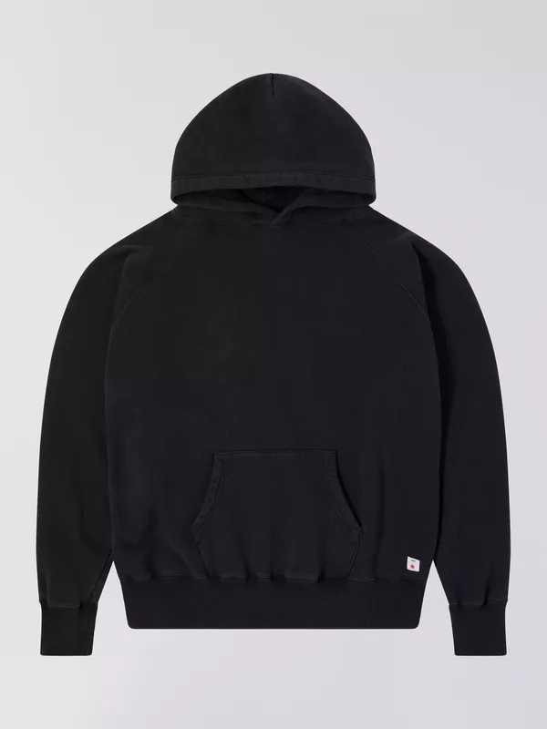 Edwin Made in Japan Cotton Raglan Hoodie, Black