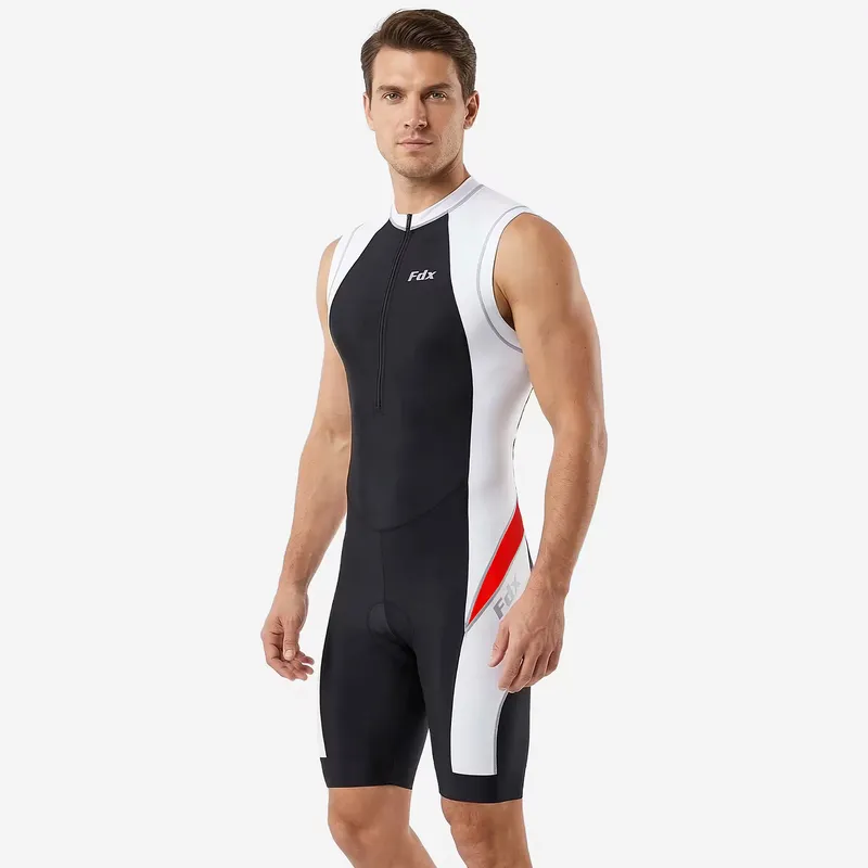 FDX Zion Men’s Tri Suit Quick-Dry Padded Triathlon Skinsuit for Swim Bike Run