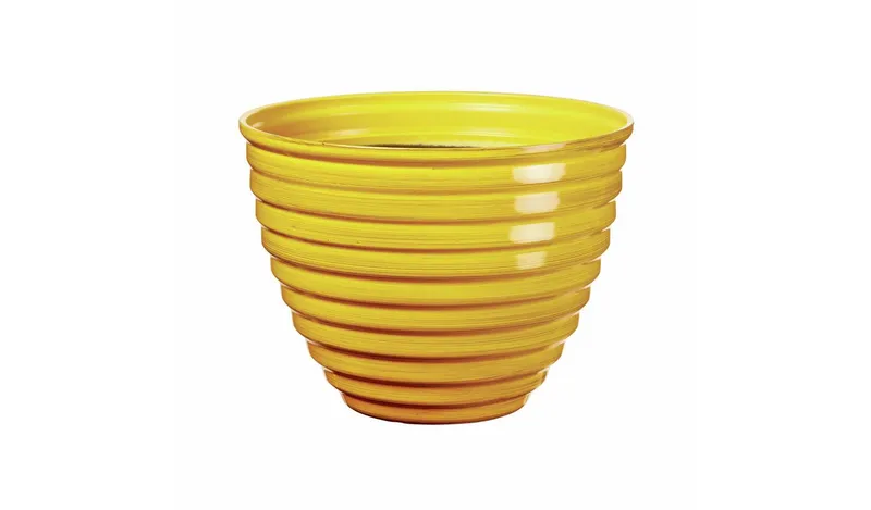 Premier Decorations 30cm Polypropylene Yellow Plant Pot
