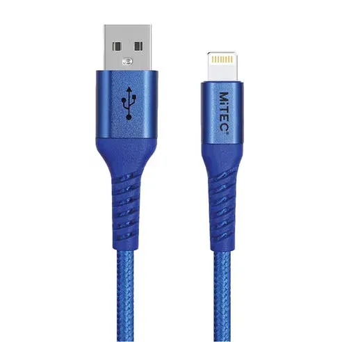 MiTEC MITEC 1M MFI LIGHTNING BRAIDED CABLE BLUE