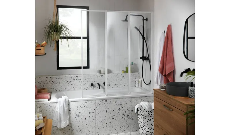 Argos Home 1400x1230mm Folding Shower Screen - White