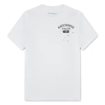 Abercrombie and Fitch Kids' Athletic Core Lockup Cotton Short-Sleeve Crew-Neck T-Shirt