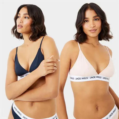 Jack Wills Biddstone 2-Pack Bralette Womens
