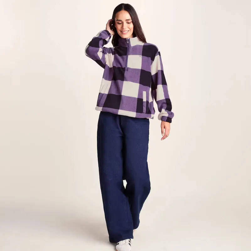 TOG24 Stones Womens Checkerboard Half Zip Fleece Pullover