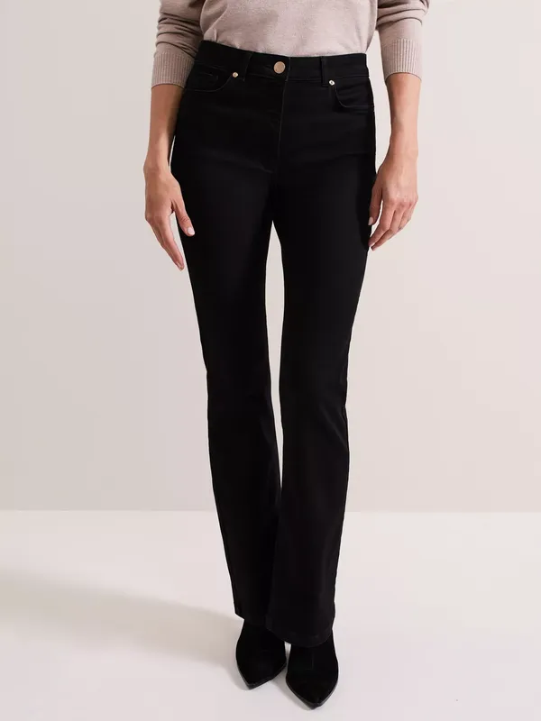 Phase Eight Olivia Bootcut Jeans, Black