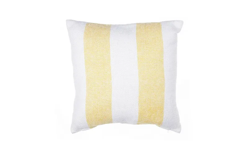 Premier Decorations 45cm Yellow Broad Striped Outdoor Cushion