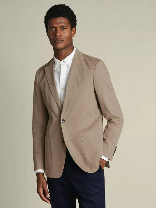 Charles Tyrwhitt Single Breasted Cotton Blend Blazer