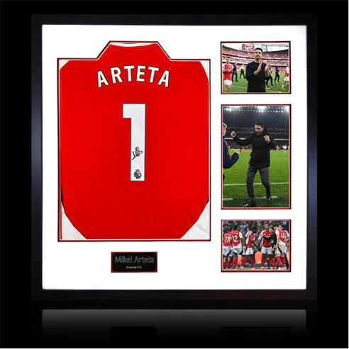 The Fan Cave Mikel Arteta Signed Arsenal Shirt Elite Frame