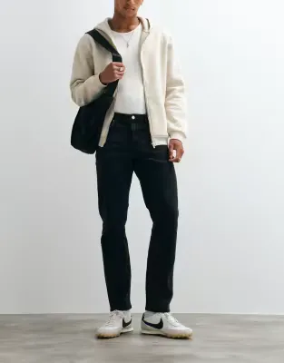 stretch slim jeans in washed black