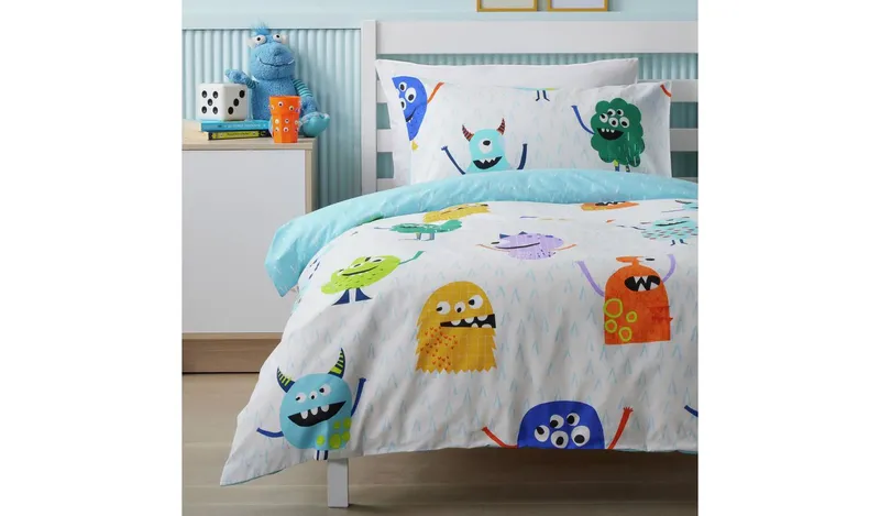 Argos Home Monsters White Kids Bedding Set