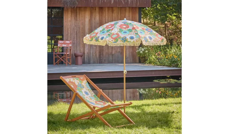 Habitat x Scion 1.6m Garden Parasol - Kukkia Print