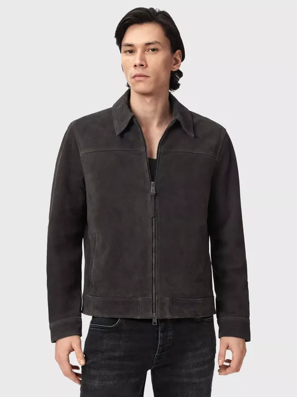AllSaints Rhone Zip Front Leather Jacket