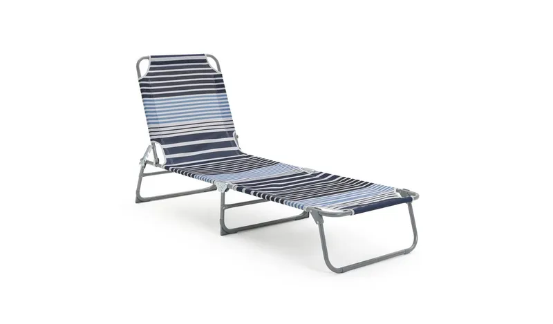 Habitat Folding Metal Sun Lounger - Blue