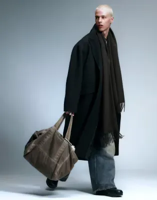 wool blend coat in black