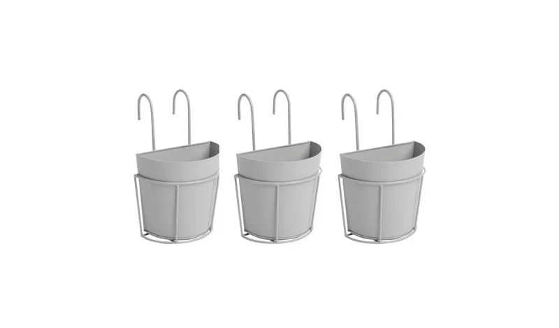 Argos Home Metal Grey Planter - Set of 3