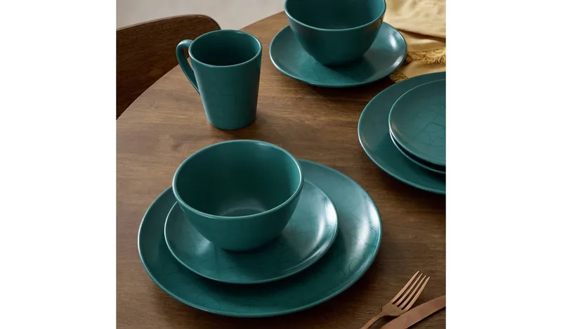 Argos Home Geo 16 Piece Dinner Set - Teal
