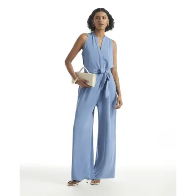 Blue 80s Wide Leg Jumpsuit