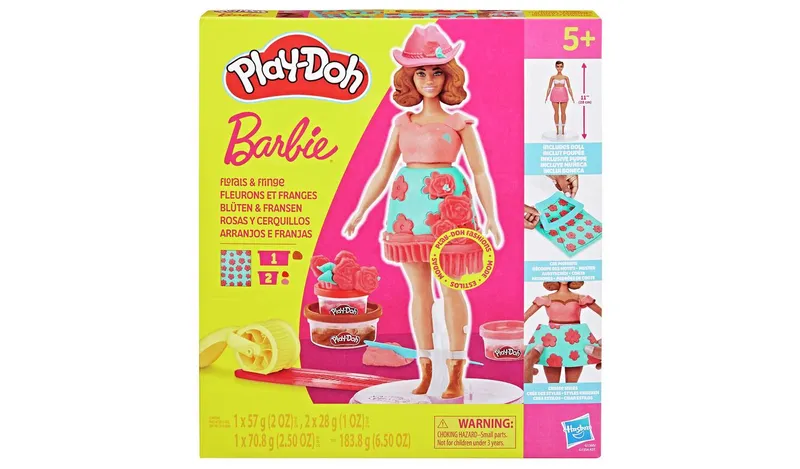Play-Doh Barbie Florals & Fringe with 3 Tubs & Accessories