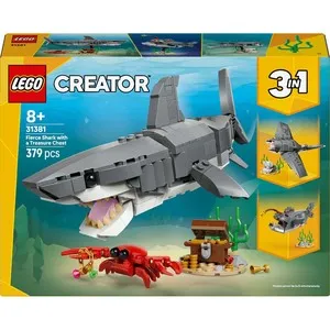 LEGO Creator 3 in 1 Fierce Shark with A Treasure Chest Construction Set 31381