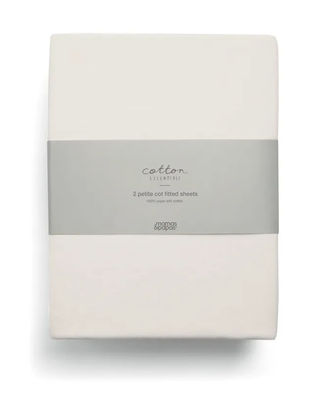 Mamas & Papas Mini Cot Fitted Sheets (2 Pack) – Cream