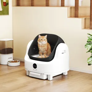 PawHut Self Cleaning Cat Litter Tray for Multiple Senior, Large Cats - White