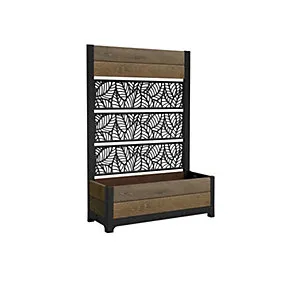 Keter Tulip Screen L-shaped Resin Planter 98L (W)44.4cm- Walnut